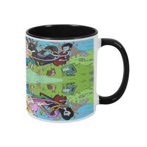 Fantasy Cartoon Land Ceramic Mug  Vibrant Magic Kingdom Character Print Microwave Safe Ergonomic Handle Perfect For Office Daily Coffee Drinking And Weekend Party Gathering