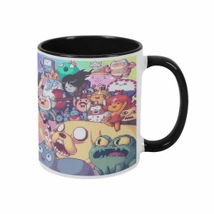 Pixel Art Cartoon Fantasy World Character Mug (11oz/15oz) Retro Animation Heroes Graphic Print Microwave Safe Ergonomic Handle For Coffee Tea Home Office Party Birthday Gift