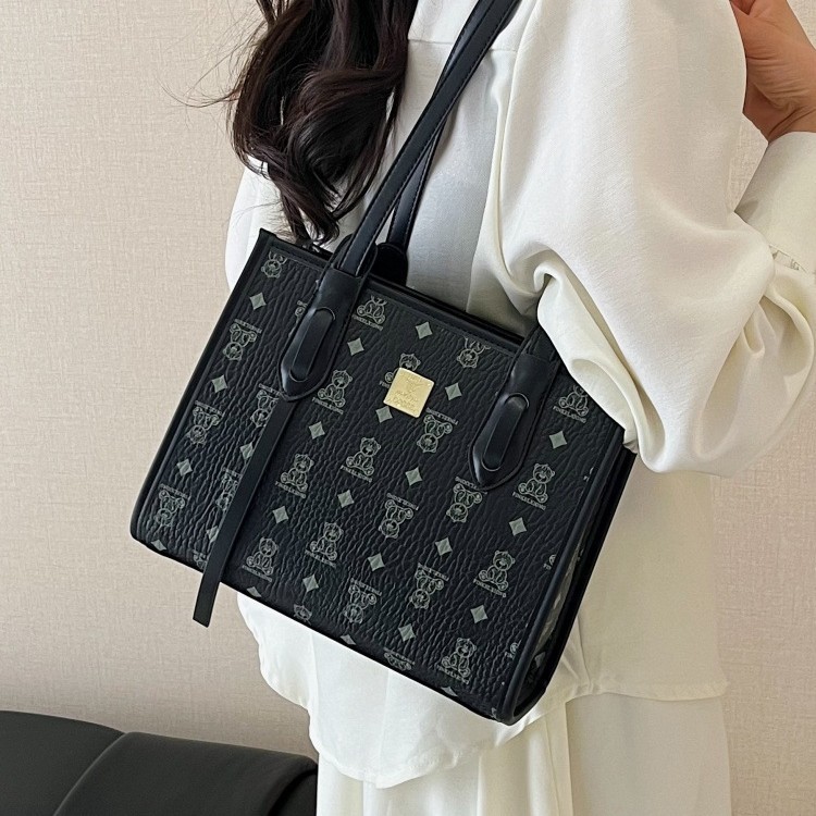High-end retro shoulder bag large capacity commuting tote bag women's printed niche versatile underarm bag
